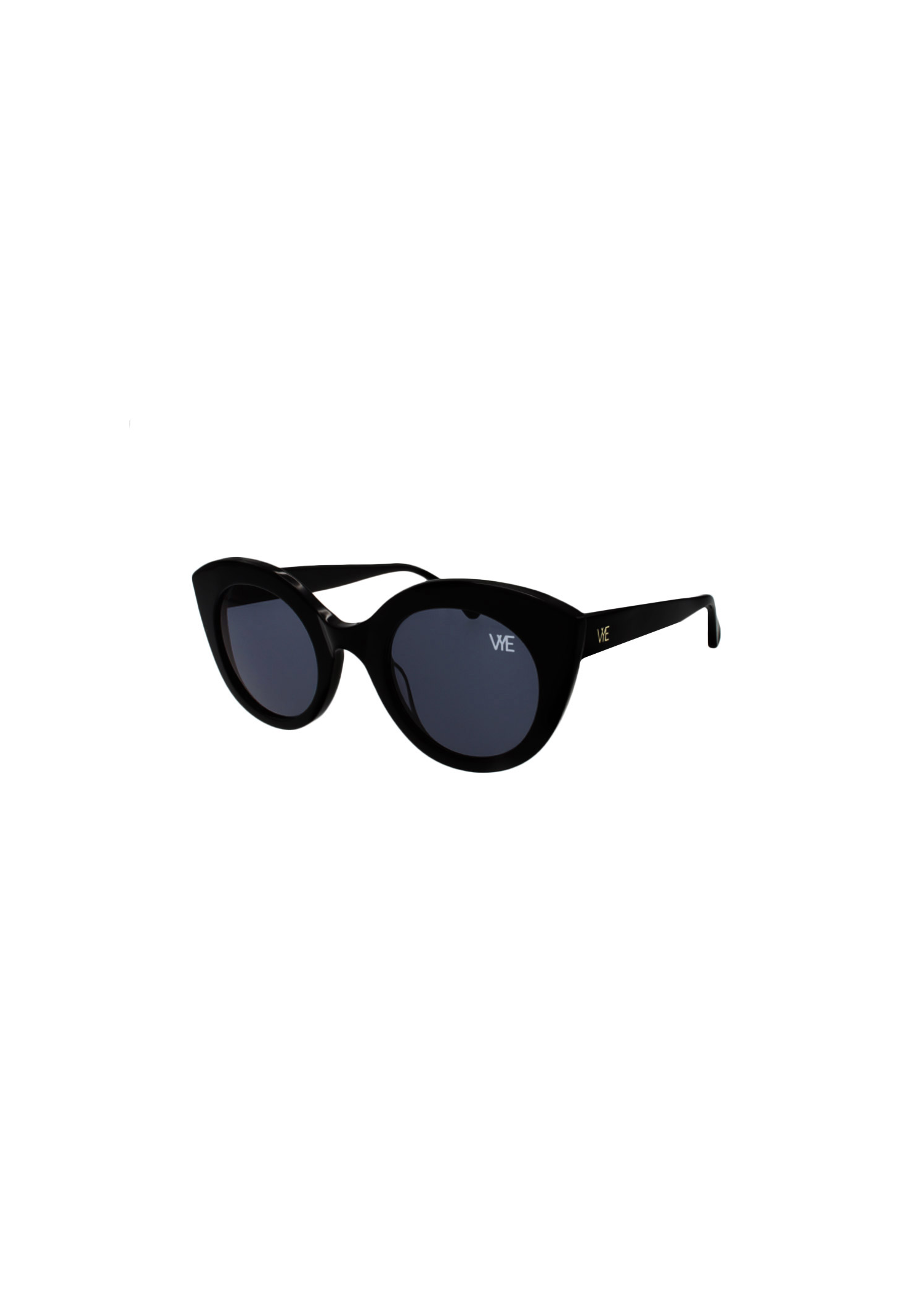 AMOUR Square Sunglasses with Shiny Black Frame and Solid Smoke Lenses