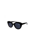 AMOUR Square Sunglasses with Shiny Black Frame and Solid Smoke Lenses