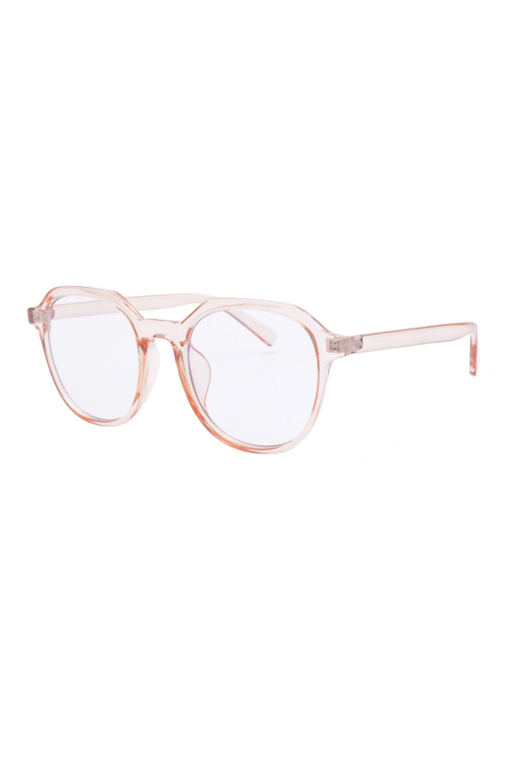 Classic round  brown blue light glasses