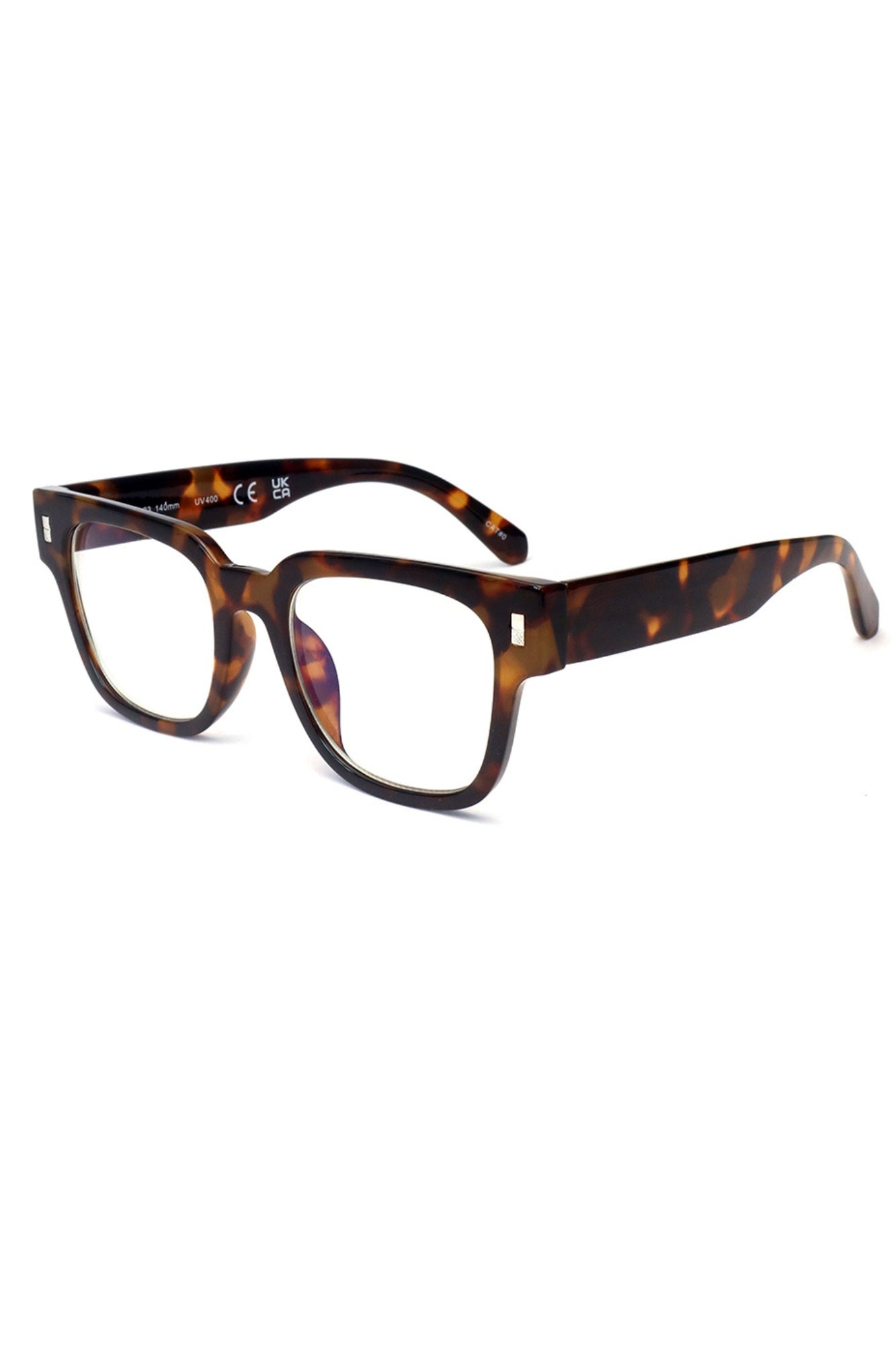 A sleek oversized square frame that makes a statement while protecting your eyes from blue light.