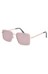 Sunglasses with pink lenses and gold frame 