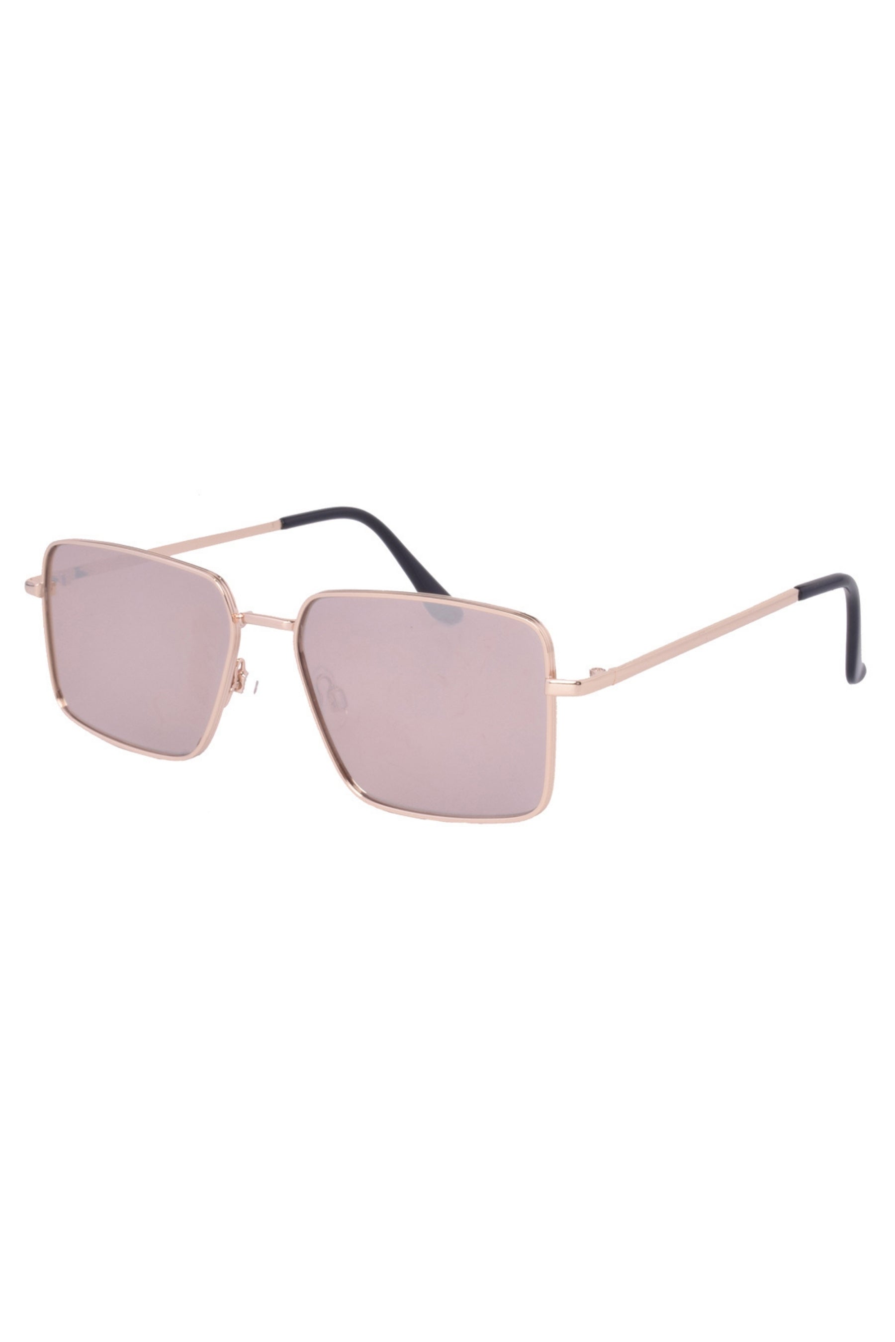 Sunglasses with pink lenses and gold frame 