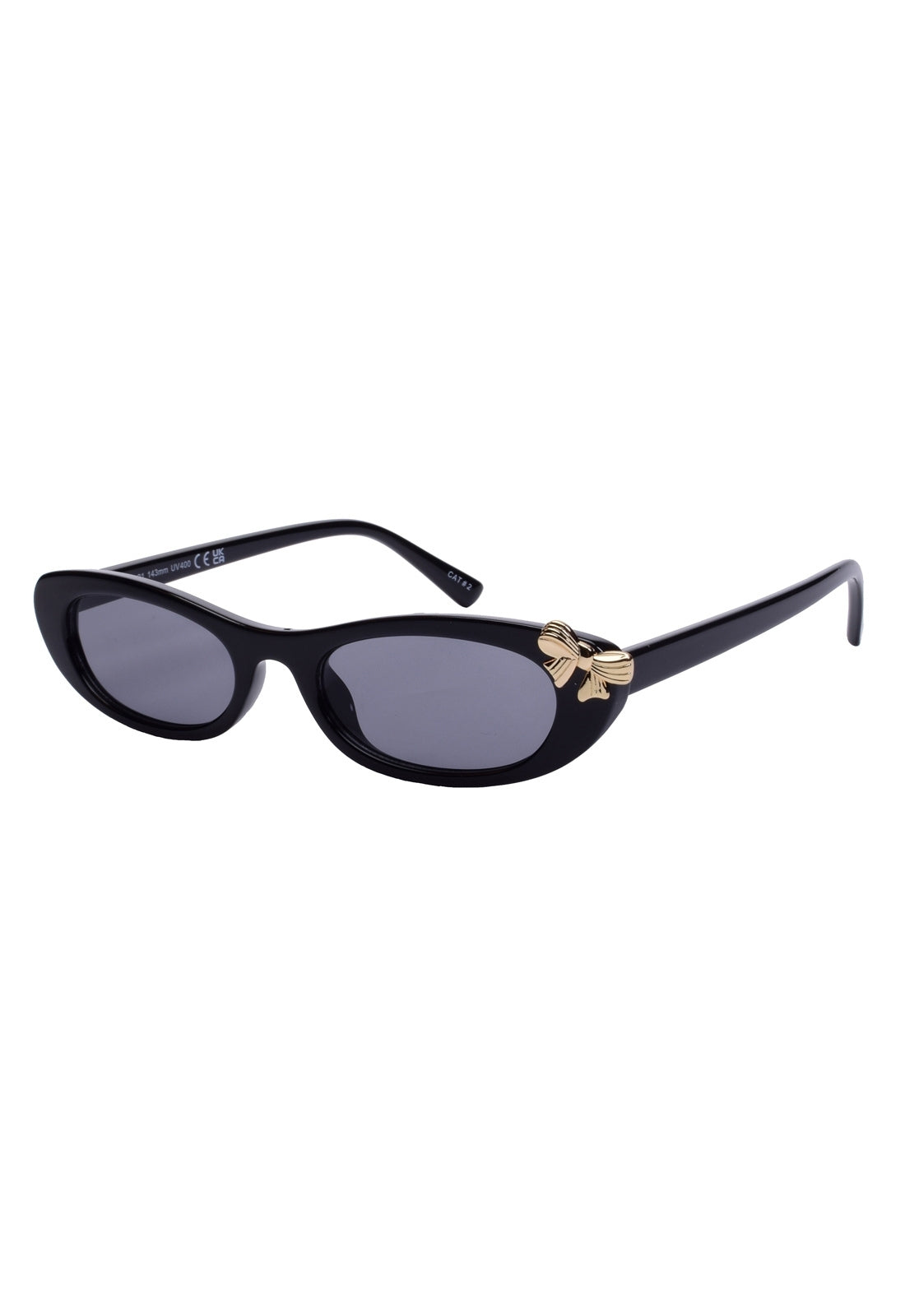 Black sunglasses with a decorative bow 