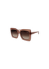 DISCRETION oversized sunglasses with gradient brown lenses and crystal desert blush acetate frame, providing 100% UV protection