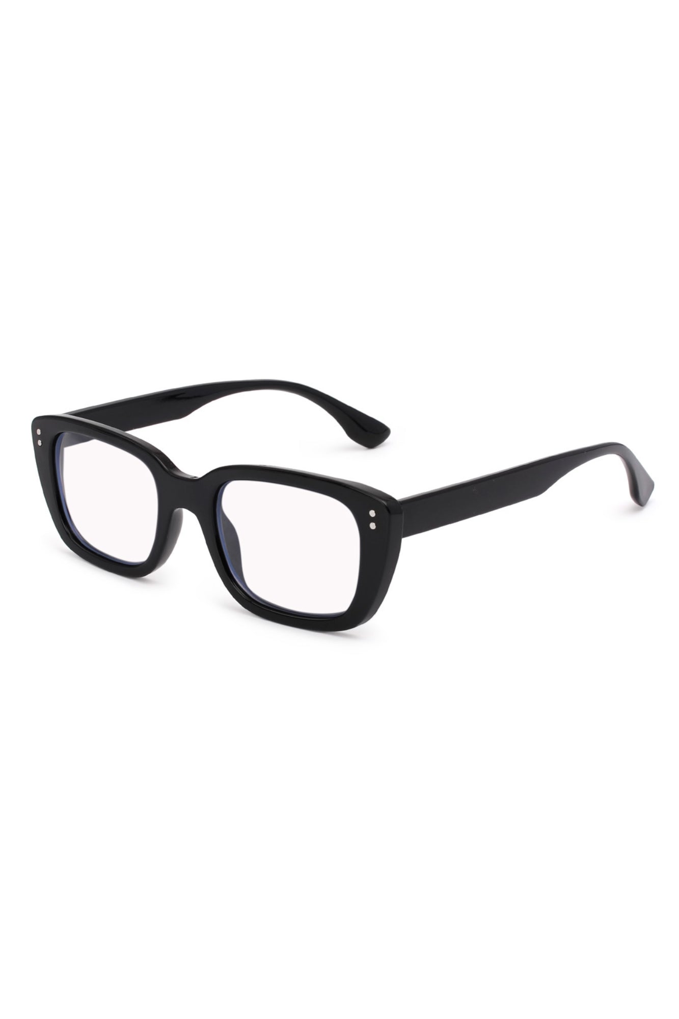 A modern square frame with subtle silver accents that elevate your everyday look. 