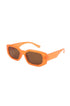 EVIE square orange sunglasses with UV protection, made from durable polycarbonate for a fun, bold summer look.