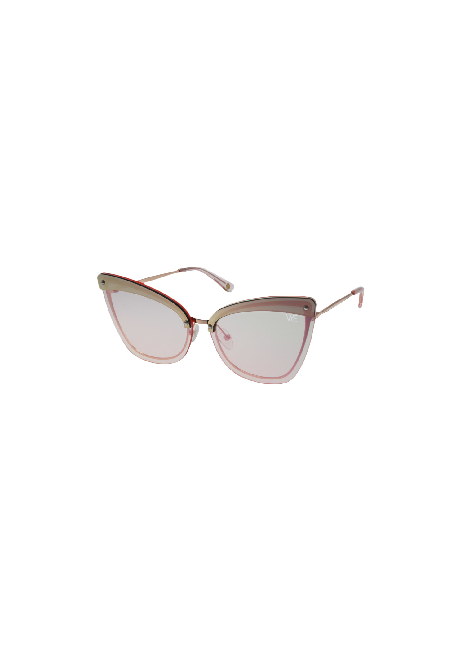EXTREME QUEEN rose gold metal sunglasses with light rose flash mirror base and rose gold mirror top lenses.