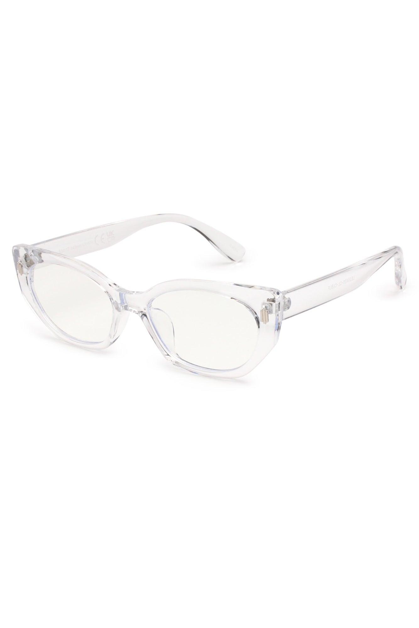  A sharp clear cat eye blue light  frame with attitude. 