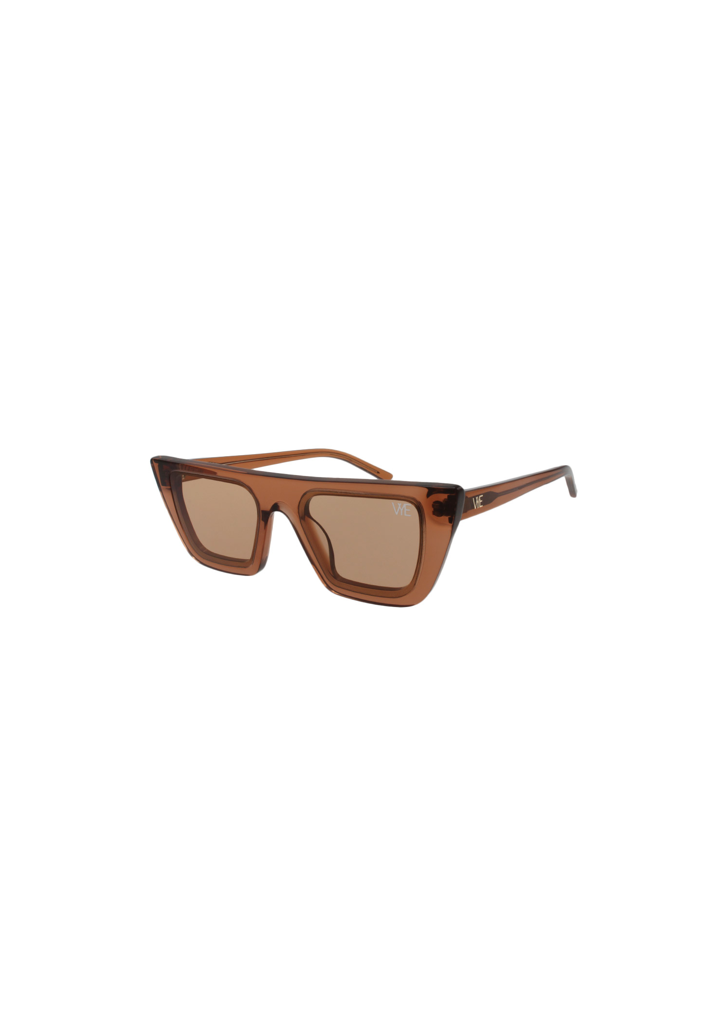 LEGENDARY micro sunglasses with solid nude lenses and crystal caramel frame, 100% UV protection