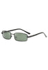 Sunglasses with black frame and green lenses 