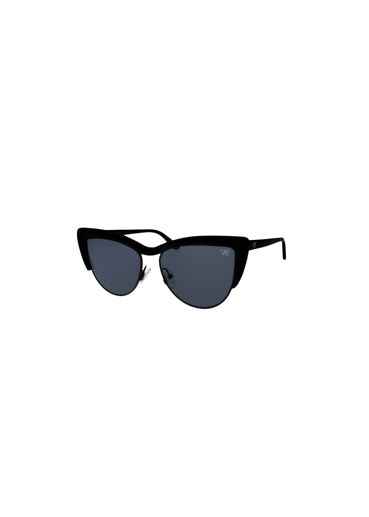 ROYAL VOYAGER standard sunglasses with solid smoke lenses, matte black acetate frame, and black matte metal accents, offering full UV protection