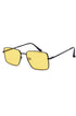Sunglasses with yellow lenses and black frames 