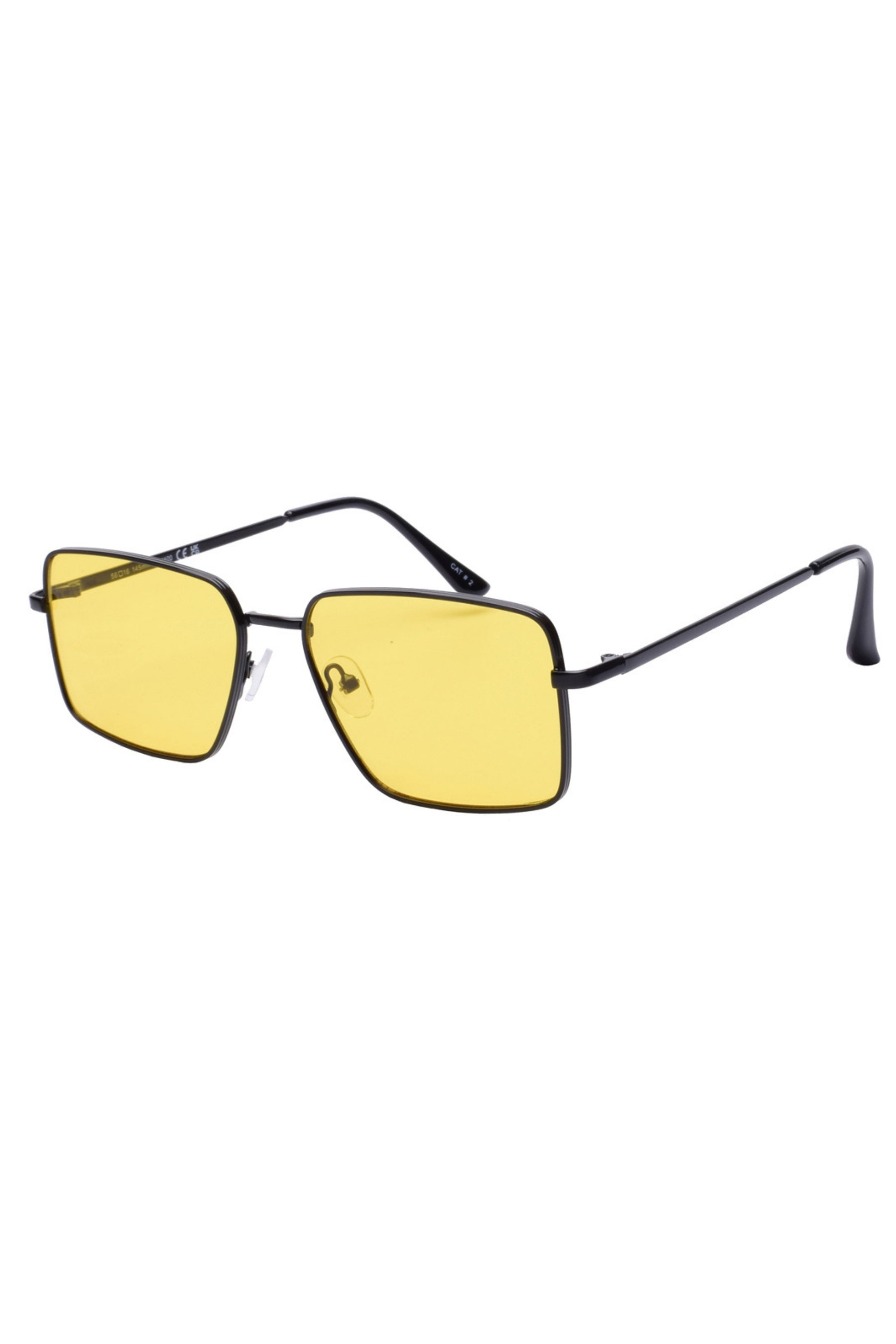 Sunglasses with yellow lenses and black frames 