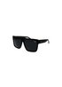 THERMAL oversized sunglasses with solid smoke lenses and shiny black acetate frame, offering full UV protection and polarized lenses