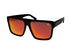 THERMAL oversized sunglasses with solid smoke lenses and shiny black acetate frame, full UV protection