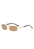 Stylish square sunglasses with copper and polycarbonate frame featuring full UV protection
