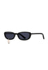 Black cat-eye sunglasses with pearl & crown charm