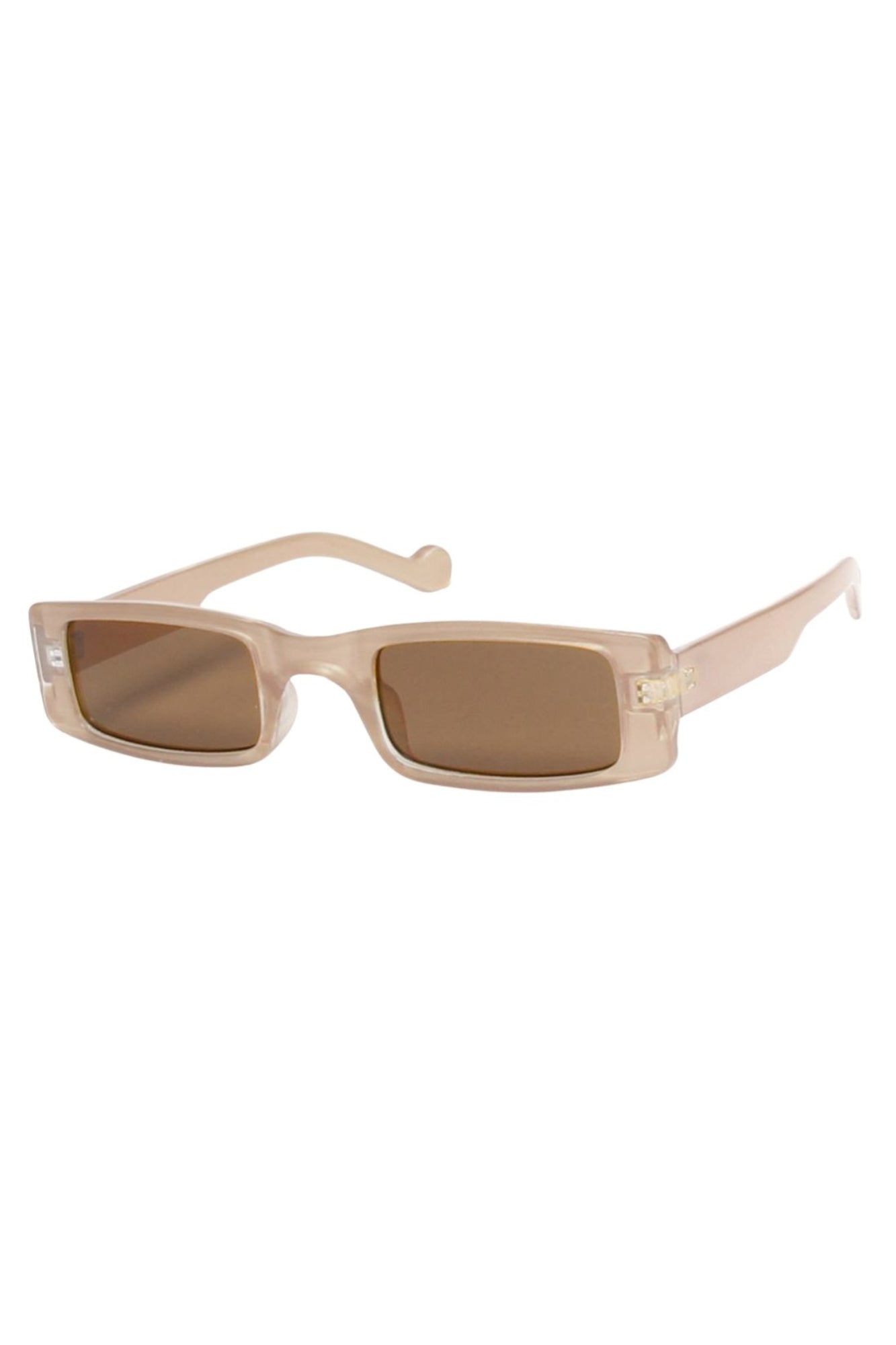 Beige sunglasses with brown lenses