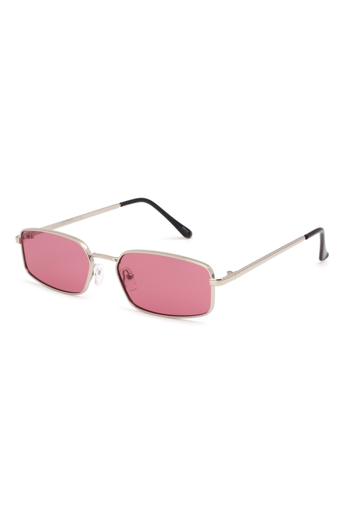 Metal Sunglasses with pink lenses and gold frame 